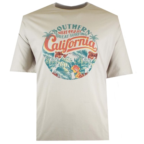 Espionage California Print T-Shirt Ecru